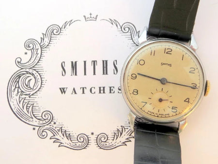 Early Smiths watch in stainless steel case. The “Made in England” on the dial indicated this was made at the Cheltenham factory, as opposed to the Welsh factory ones that read “Made in Great Britain.”