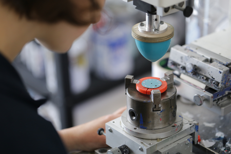 Morna printing the dials in our Glasgow studio