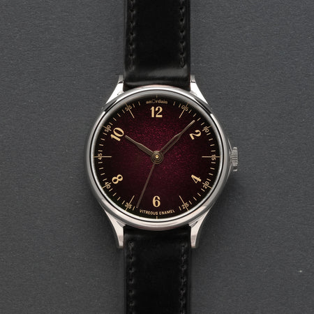 Smaller Model 1 Plum Fumé with black leather strap